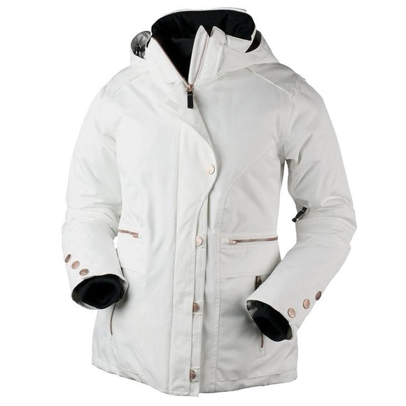 Obermeyer Aria Women's White Hooded snowboard and ski Jacket